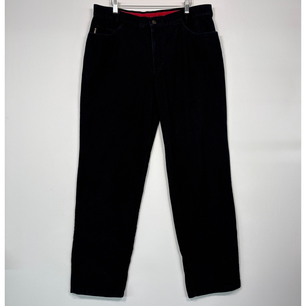Burberry Mens Pants 38R Black Straight Leg 100% Cotton 5-Pocket Trousers Luxury